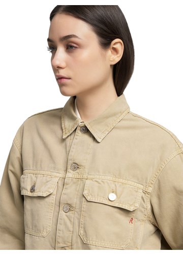 Replay CASUAL CROPPED JAKNA U BEŽ BOJI S UMJETNIM KRZNOM  - 9 Replay CASUAL CROPPED JAKNA U BEŽ BOJI S UMJETNIM KRZNOM  - 9