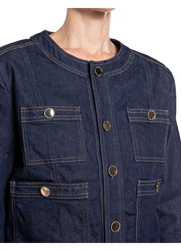 Replay ŽENSKA TAMNA DENIM JAKNA BEZ OVRATNIKA - 4