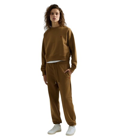 Replay smeđa oversized jogger trenirka s izvezenim r detaljem