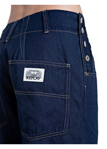Replay ŽENSKE TAMNOPLAVE WIDE LEG TRAPERICE S UKRASNIM GUMBIMA - 8