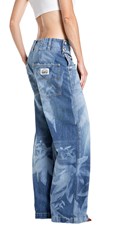 ŽENSKE WIDE LEG JEANS HLAČE S CVJETNIM UZORKOM - 4
