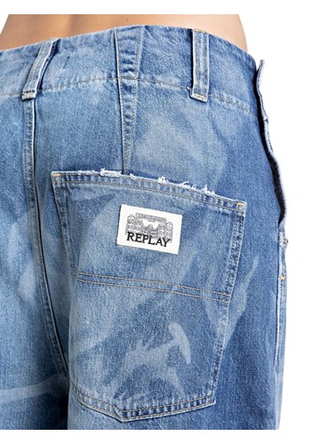 Replay ŽENSKE WIDE LEG JEANS HLAČE S CVJETNIM UZORKOM - 9