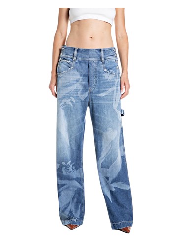 Replay ŽENSKE WIDE LEG JEANS HLAČE S CVJETNIM UZORKOM - 1