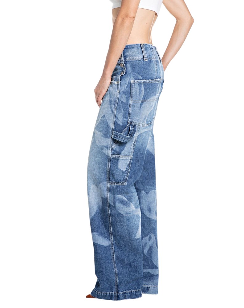 Replay ŽENSKE WIDE LEG JEANS HLAČE S CVJETNIM UZORKOM - 2