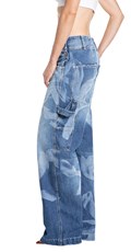 ŽENSKE WIDE LEG JEANS HLAČE S CVJETNIM UZORKOM - 2