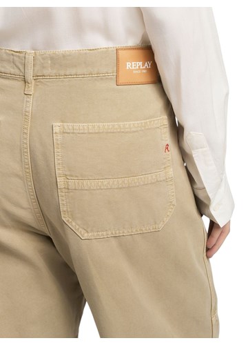 Replay RELAXED FIT PAMUČNE HLAČE U BEŽ BOJI - 7 Replay RELAXED FIT PAMUČNE HLAČE U BEŽ BOJI - 7