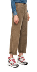 Široke samt hlače u smeđoj boji