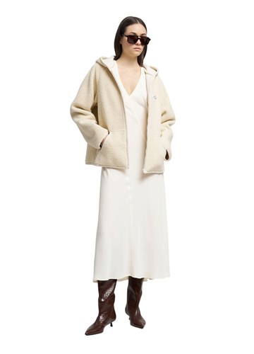 Replay KREM BIJELA MIDI HALJINA OD POLI SATENA - 1