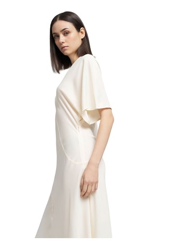 Replay KREM BIJELA MIDI HALJINA OD POLI SATENA - 4