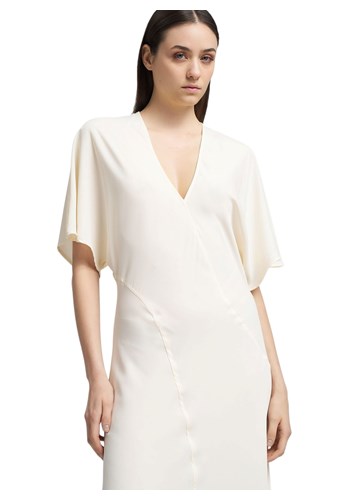 Replay KREM BIJELA MIDI HALJINA OD POLI SATENA - 6