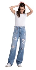 LAELJ ROSE LABEL RELAXED FIT JEANS WA484H 108 383 - 5