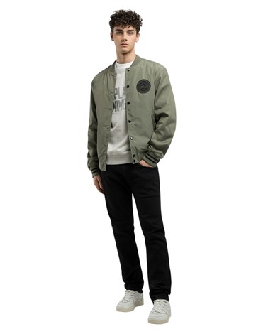 M8441  85120 Replay zelena koledž bomber jakna regularnog kroja Replay zelena koledž bomber jakna regularnog kroja