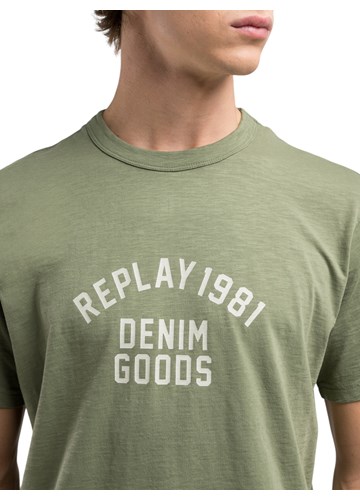 Replay ZELENA DRES MAJICA S NATPISOM REPLAY DENIM GOODS 1981 - 5