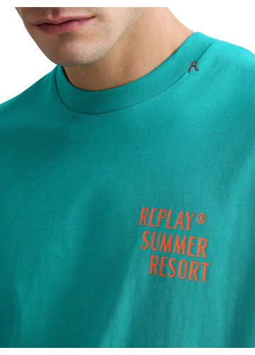 Replay ZELENA MAJICA OPUŠTENOG KROJA S PRINTOM SICILIA - 5