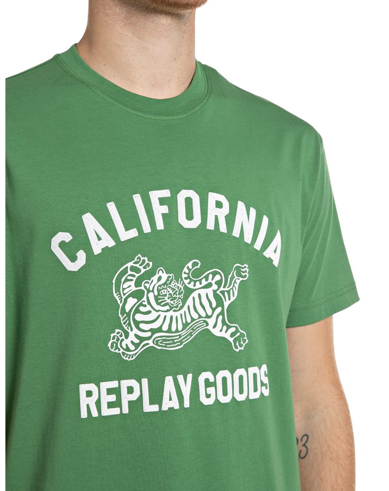 Replay ZELENA PAMUČNA MAJICA S NATPISOM CALIFORNIA REPLAY GOODS - 3
