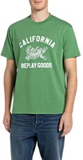 ZELENA PAMUČNA MAJICA S NATPISOM CALIFORNIA REPLAY GOODS - 1