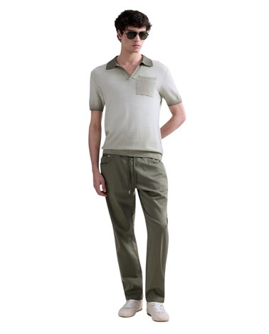 Replay zelena pletena polo majica s ombre efektom