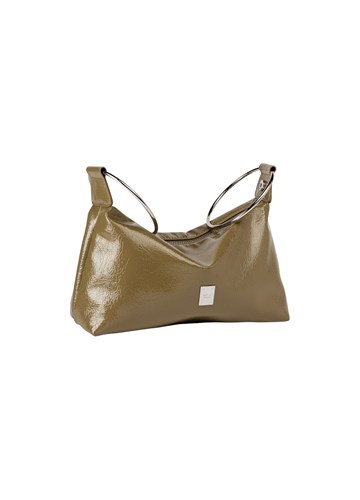 Replay ZELENA TORBA OD UMJETNE LAK KOŽE S NAGUŽVANIM EFEKTOM - 1