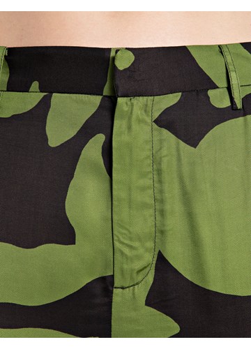 Replay ZELENE RAVNE HLAČE OD VISKOZE S KRUPNIM CVJETNIM UZORKOM - 4