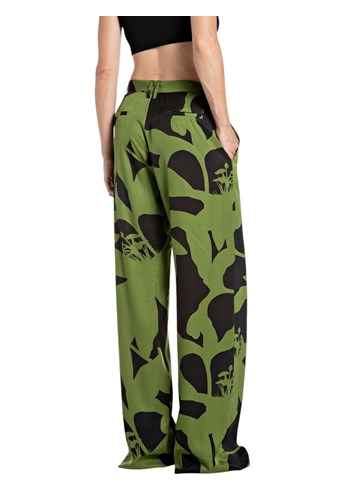 Replay ZELENE RAVNE HLAČE OD VISKOZE S KRUPNIM CVJETNIM UZORKOM - 2