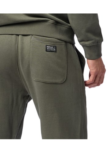 Replay ZELENI PAMUČNI DONJI DIO TRENIRKE S LOGOTIP ETIKETOM - 5