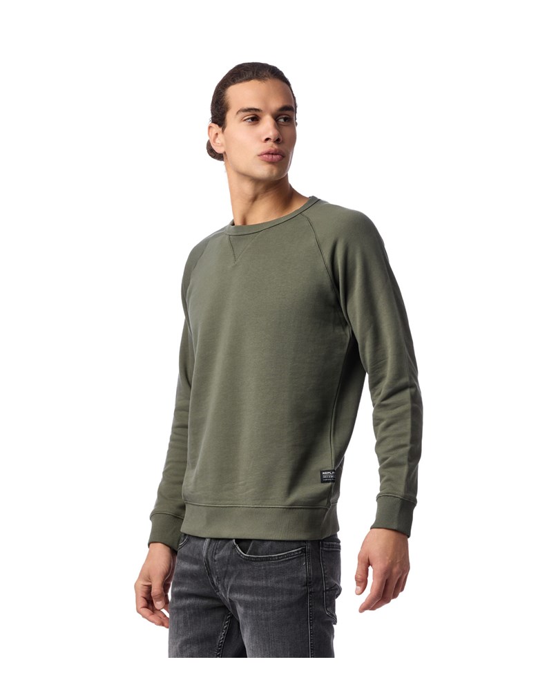 Replay ZELENI SWEATSHIRT S DETALJEM NA OVRATNIKU - 3