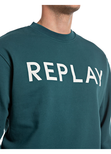 Replay ZELENI CLASSIC SWEATSHIRT OD ORGANSKOG PAMUKA - 3
