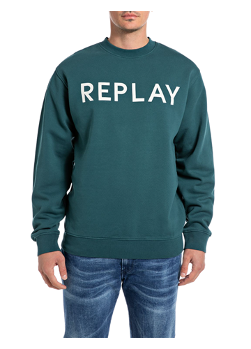 Replay ZELENI CLASSIC SWEATSHIRT OD ORGANSKOG PAMUKA - 1