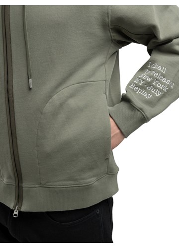 Replay ZELENI HOODIE S ISPISOM SLOVA NA RUKAVU - 4
