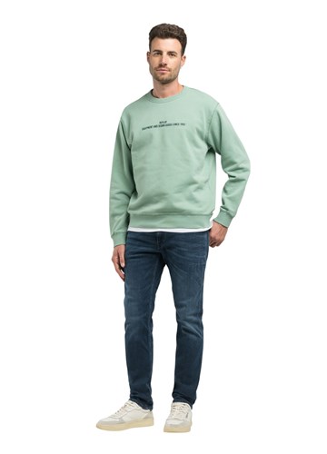 Replay ZELENI SWEATSHIRT S IZVEZENIM NATPISOM - 1