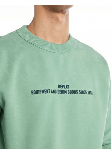 Replay ZELENI SWEATSHIRT S IZVEZENIM NATPISOM - 3