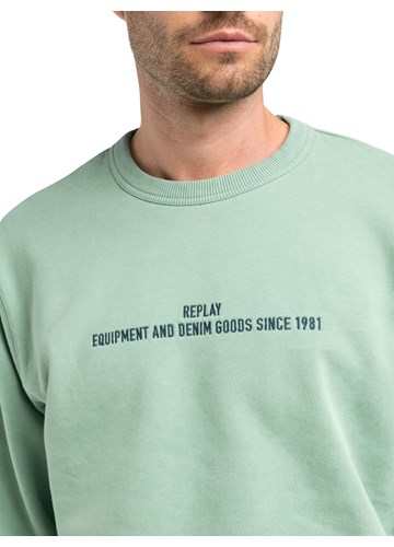 Replay ZELENI SWEATSHIRT S IZVEZENIM NATPISOM - 3