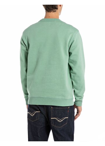 Replay ZELENI SWEATSHIRT S IZVEZENIM NATPISOM - 2