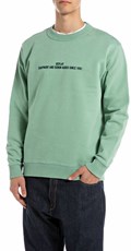 ZELENI SWEATSHIRT S IZVEZENIM NATPISOM - 1