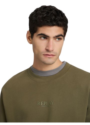 Replay TAMNOZELENI SWEATSHIRT S MALIM REPLAY NATPISOM - 5