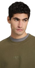 TAMNOZELENI SWEATSHIRT S MALIM REPLAY NATPISOM - 5
