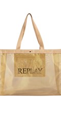 ZLATNA MREŽASTA SHOPPER TORBA S LOGOM - 1