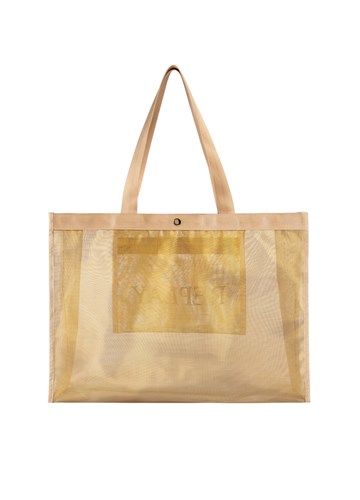 Replay ZLATNA MREŽASTA SHOPPER TORBA S LOGOM - 3