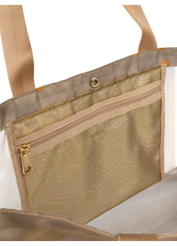 Replay ZLATNA MREŽASTA SHOPPER TORBA S LOGOM - 6