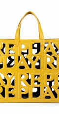 ŽUTA SHOPPER TORBA S PERFORIRANIM LOGOTIPOM I UNUTRAŠNJOM TORBICOM - 1