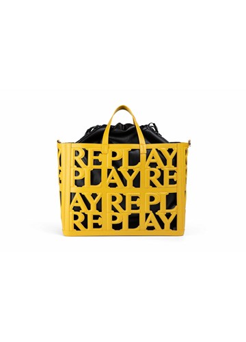 Replay ŽUTA SHOPPER TORBA S PERFORIRANIM LOGOTIPOM I UNUTRAŠNJOM TORBICOM - 3