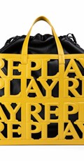 ŽUTA SHOPPER TORBA S PERFORIRANIM LOGOTIPOM I UNUTRAŠNJOM TORBICOM - 3