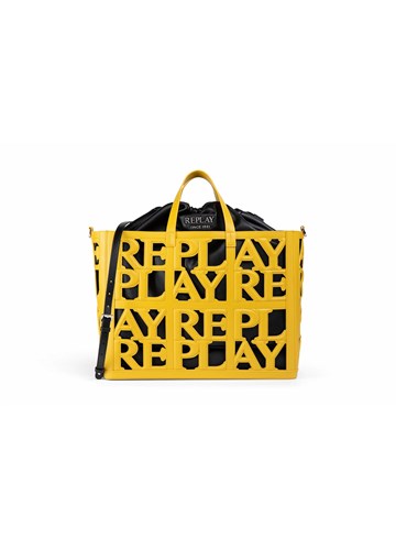 Replay ŽUTA SHOPPER TORBA S PERFORIRANIM LOGOTIPOM I UNUTRAŠNJOM TORBICOM - 4