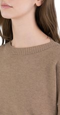 ŽENSKI SMEĐI PULOVER S REBRASTIM DETALJIMA  - 5