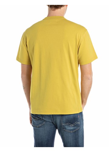 Replay ŽUTA MAJICA S PRINTOM MUNJE I NATPISOM REPLAY DENIM - 2