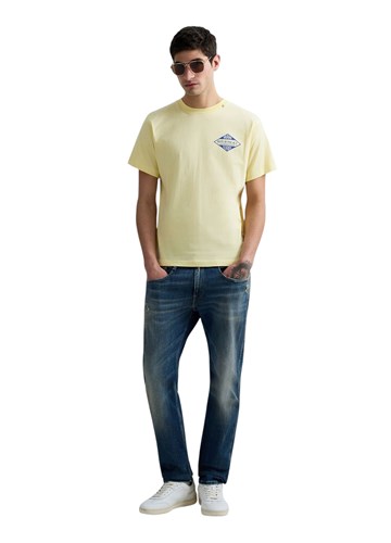 Replay ŽUTA PAMUČNA MAJICA S MIAMI PRINTOM - 1