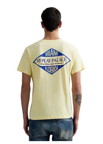Replay ŽUTA PAMUČNA MAJICA S MIAMI PRINTOM - 3