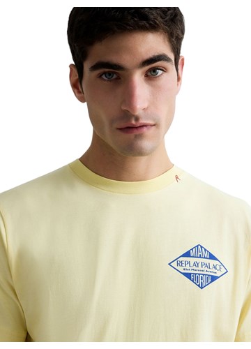 Replay ŽUTA PAMUČNA MAJICA S MIAMI PRINTOM - 5