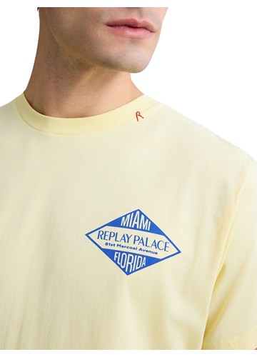 Replay ŽUTA PAMUČNA MAJICA S MIAMI PRINTOM - 6