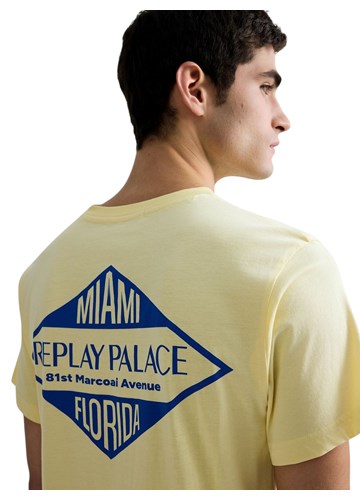 Replay ŽUTA PAMUČNA MAJICA S MIAMI PRINTOM - 7